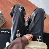 Men Jeans Spring and Autumn Retro Gradient Pants Oversize Wide Leg Straight Casual Trousers
